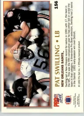 Pat Swilling - 1992 Pro Set Power - #156 - Football - Football Card Single