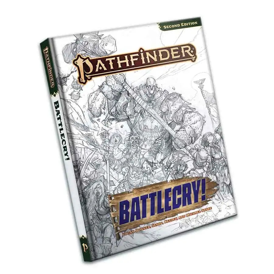Pathfinder 2nd Edition Battlecry sketch cover featuring Wayne Reynolds fantasy battle art