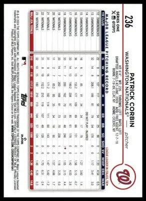 Patrick Corbin 2024 Topps Holiday #236 Washington Nationals - Baseball Card Single
