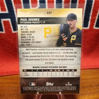Paul Skenes Topps Stadium Club 2024 Red Foil Rookie #237 Pittsburgh Pirates - Baseball Card Single