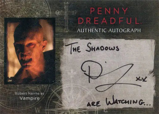 Autograph card of Robert Nairne as a vampire from Penny Dreadful, perfect for trading cards