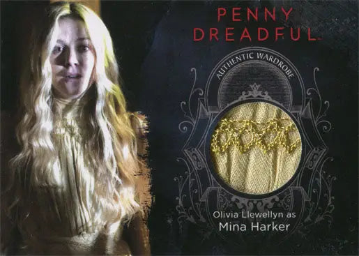 Trading card featuring Mina Harker with a fabric swatch from Penny Dreadful