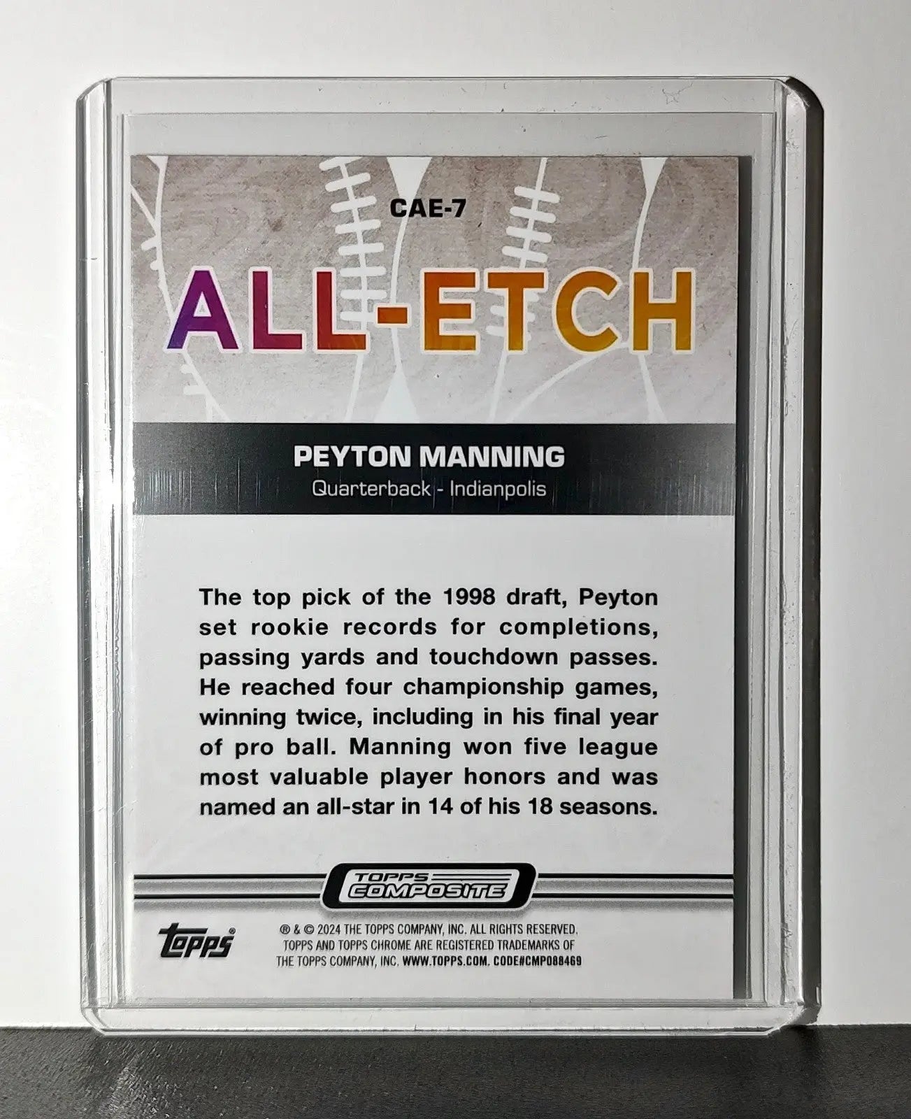 Peyton Manning 2023 Topps Chrome All-Etch NFL #CAE-7 Error Card Colts - Football Card Single
