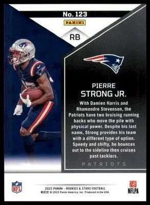 Pierre Strong Jr. Rookie 2022 Panini Rookies & Stars #123 New England Patriots