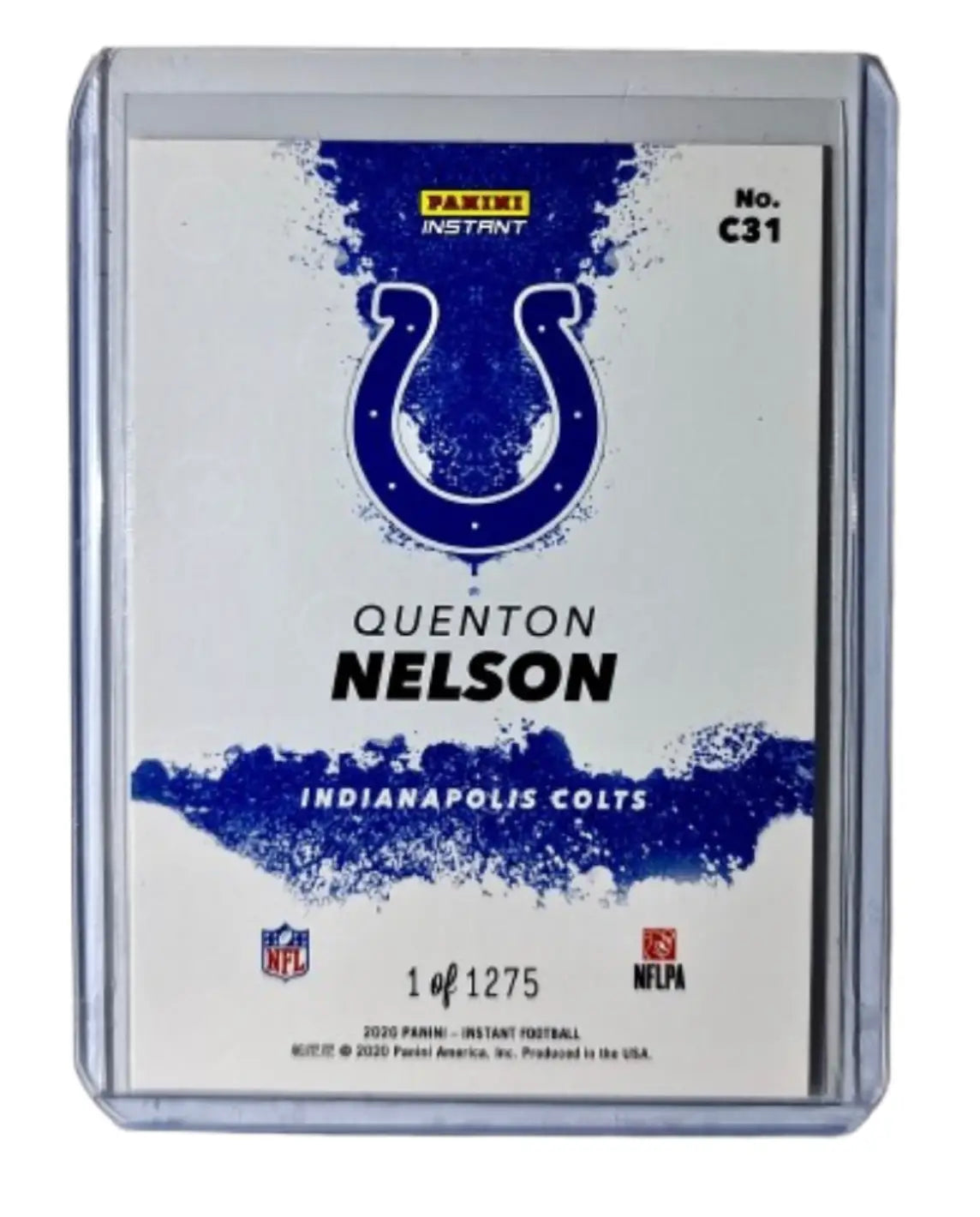 Quenton Nelson 2020 Panini NFL Instant My City #31 Football Card 1 of 1275