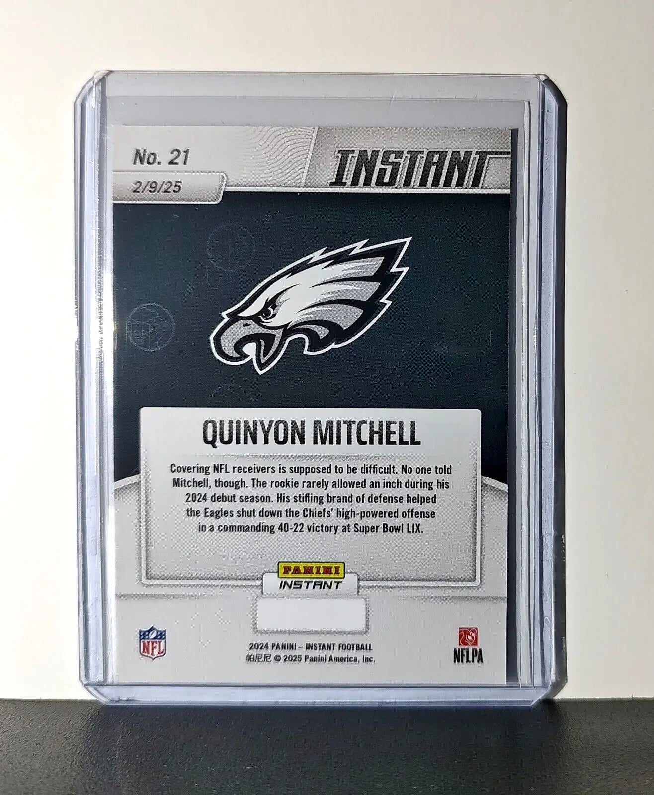 Quinyon Mitchell Rookie 2024 Panini Super Bowl LIX Champions NFL #21 Card