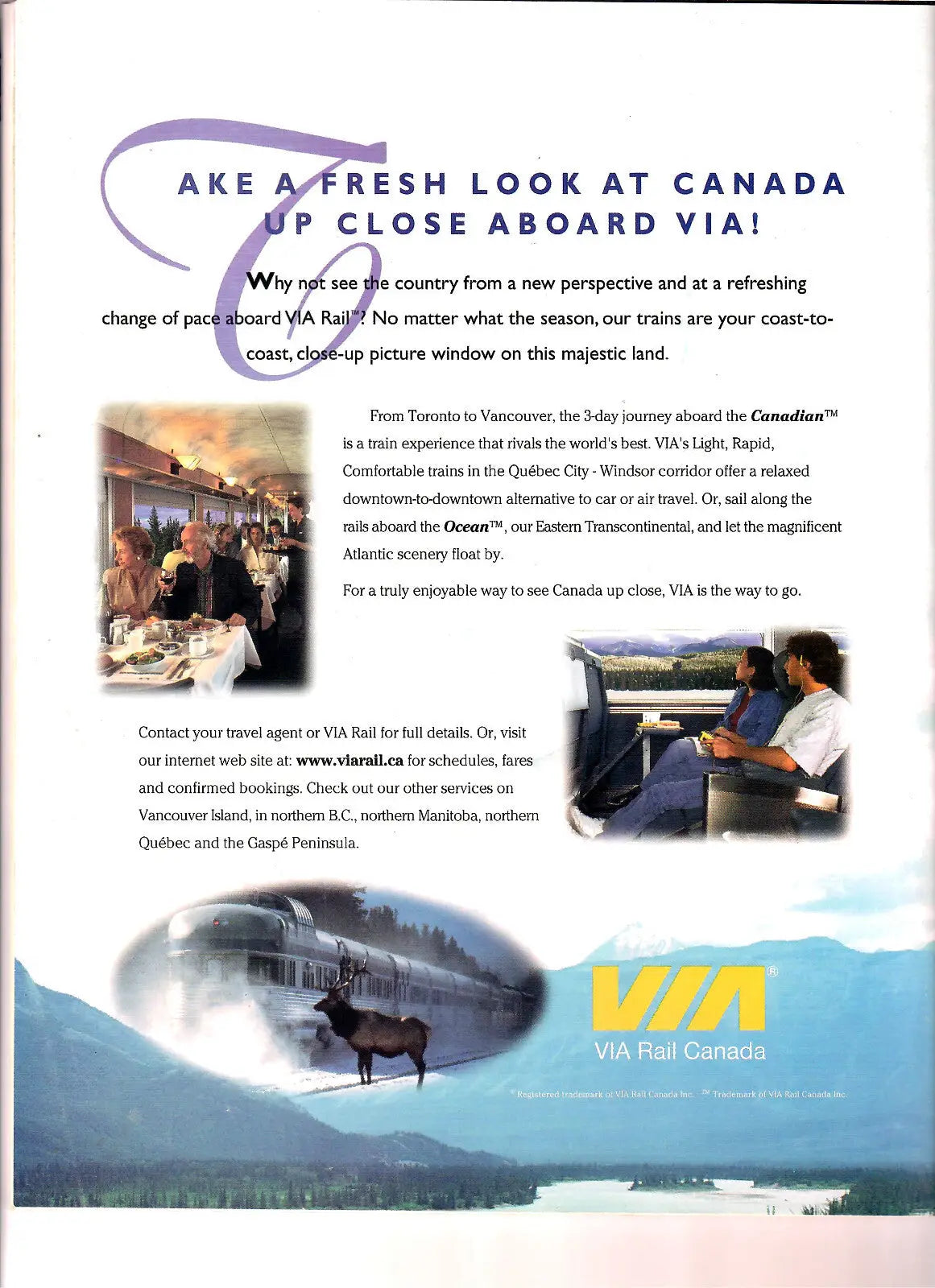 Travel advertisement for VIA Rail Canada featuring Copper Canyon in the Rose City Portland