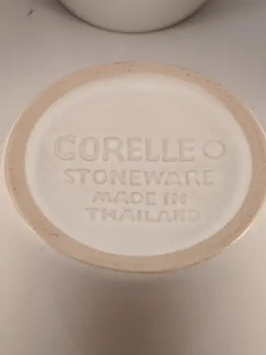 Corelle set 12oz mugs with stoneware mug bases for rare contemporary Corelle design