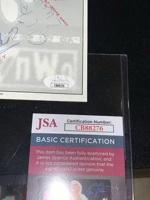 Ric Flair Arn Anderson Goldberg 12 Signed Flyer WWE NWO WCW JSA Auto Page Ticket