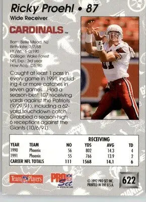 Ricky Proehl - 1992 Pro Set - #622 - Football - Football Card Single