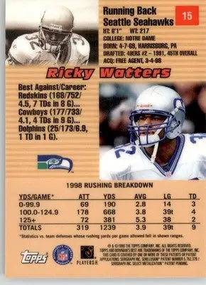 Ricky Watters - 1999 Bowman’s Best - #15 - Football - Football Card Single