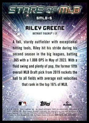 Riley Greene 2024 Topps Stars of MLB #SMLB-5 Detroit Tigers - Baseball Card Single