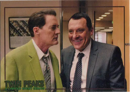 Two men in contrasting suits in an office setting from Rittenhouse trading cards