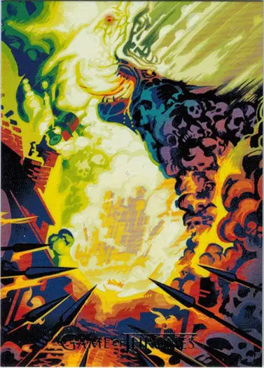 Roaring lion with colorful mane in Rittenhouse Thrones Season 8 Beautiful Death Chase Card