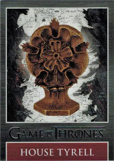 Ornate brown flower emblem on Rittenhouse 2020 Game of Thrones Season 8 Dragonstone Marker Chase Card