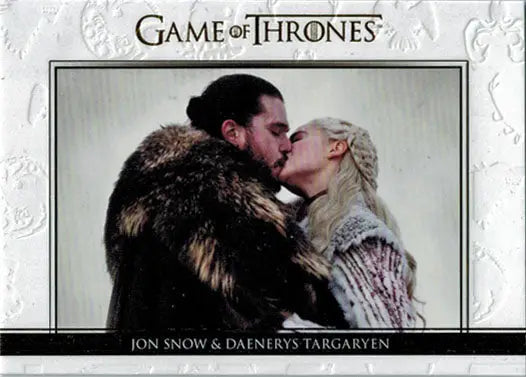 Passionate kiss from Thrones Season 8 featured on Relationships Gold Chase Card