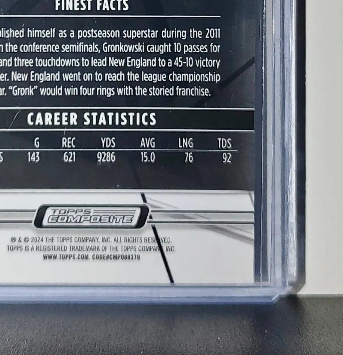 Rob Gronkowski 2023 Topps Finest NFL #213 Football Card New England Patriots - Football Card Single