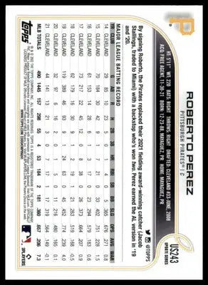 Roberto Perez 2022 Topps Update #US243 Pittsburgh Pirates - Baseball Card Single