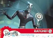 Robotic figure with metallic head in Robots The Movie P-2 Non Sport Update Promo Card