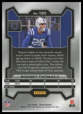 Rodney Thomas II 2023 Panini Prizm #130 Indianapolis Colts