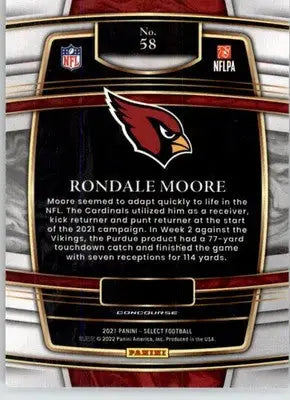 Rondale Moore - 2021 Panini Select - #58 - RC Football - Football Card Single