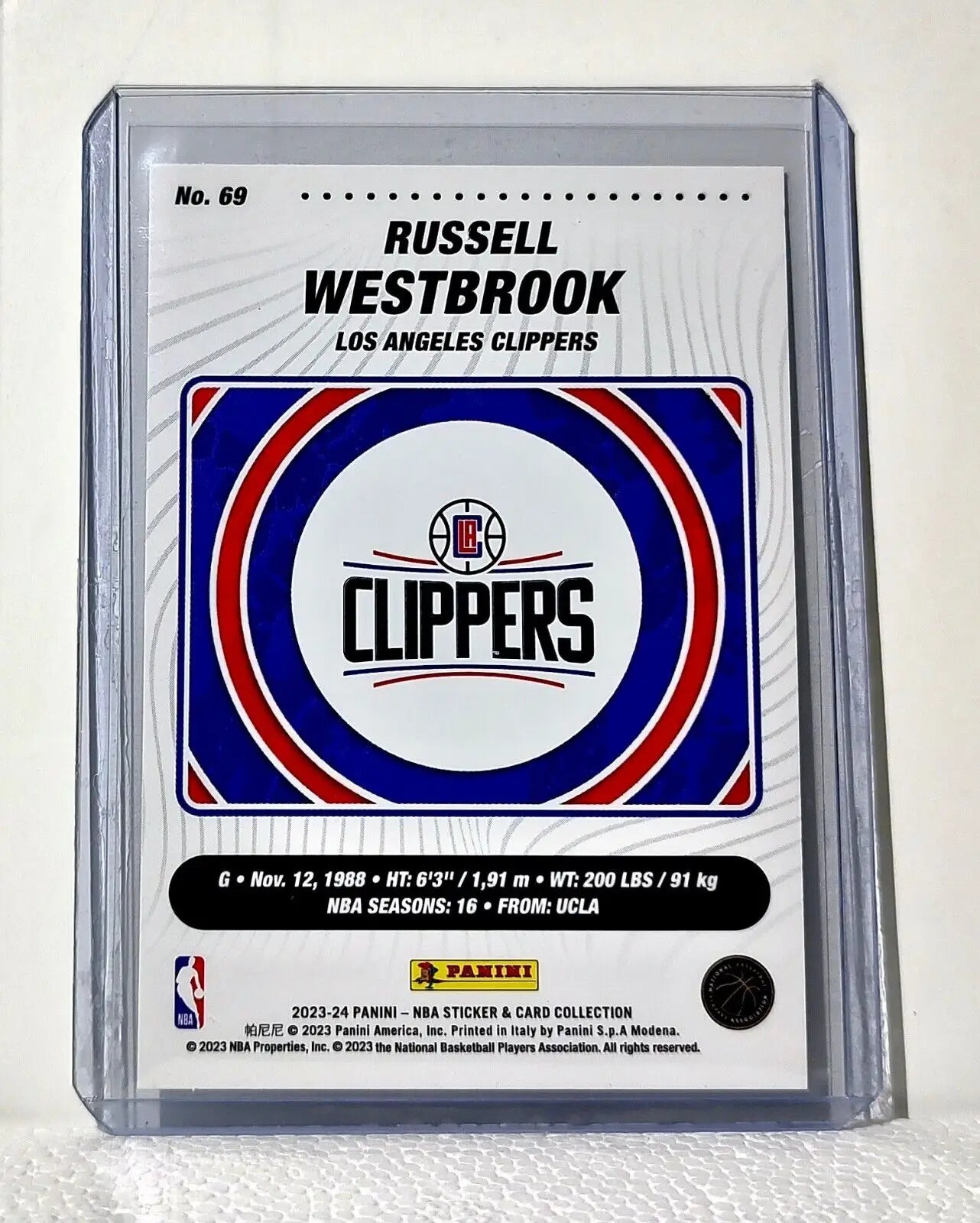Russell Westbrook 2023-24 Panini NBA Basketball #69 Card Los Angeles Clippers - Basketball Card Single