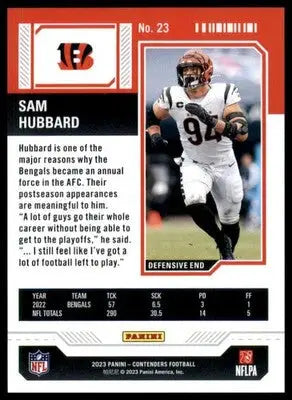 Sam Hubbard 2023 Panini Contenders Season Ticket Retail #23 Cincinnati Bengals