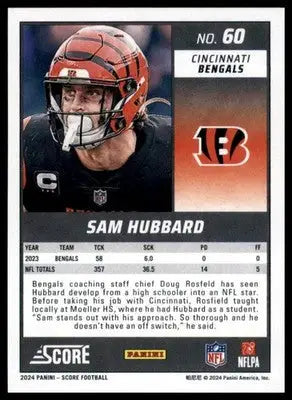 Sam Hubbard 2024 Score #60 Cincinnati Bengals - Football Card Single