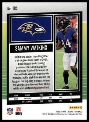 Sammy Watkins 2022 Score Gold #182 Baltimore Ravens - Football Card Single