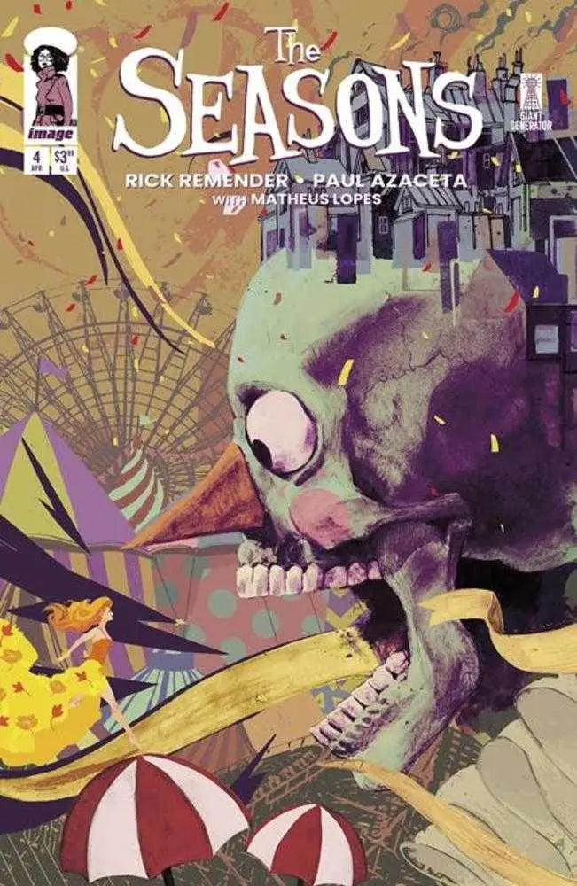 Comic book cover for Seasons #4 Cover A by Paul Azaceta featuring carnival bigtop theme