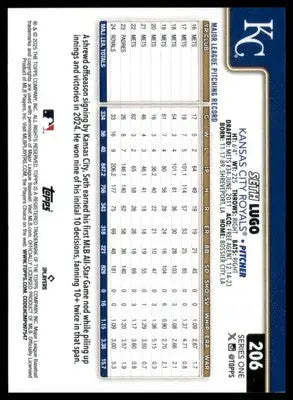 Seth Lugo 2025 Topps #206 Kansas City Royals - Baseball Card Single