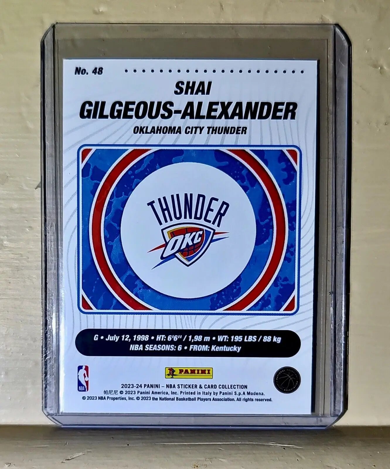 Shai Gilgeous-Alexander 2023-24 Panini NBA Basketball #48 Card OC Thunder - Basketball Card Single