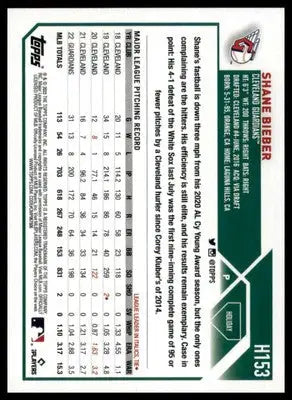 Shane Bieber 2023 Topps Holiday Metallic #H153 Cleveland Guardians - Baseball Card Single