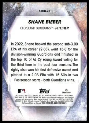 Shane Bieber 2023 Topps Update Stars of MLB #SMLB-70 Cleveland Guardians - Baseball Card Single