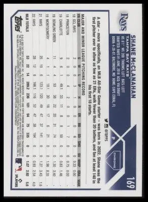 Shane McClanahan 2023 Topps Chrome X-Fractors #169 Tampa Bay Rays - Baseball Card Single