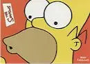 Yellow cartoon character with bulging eyes and overbite on Simpsons promo card