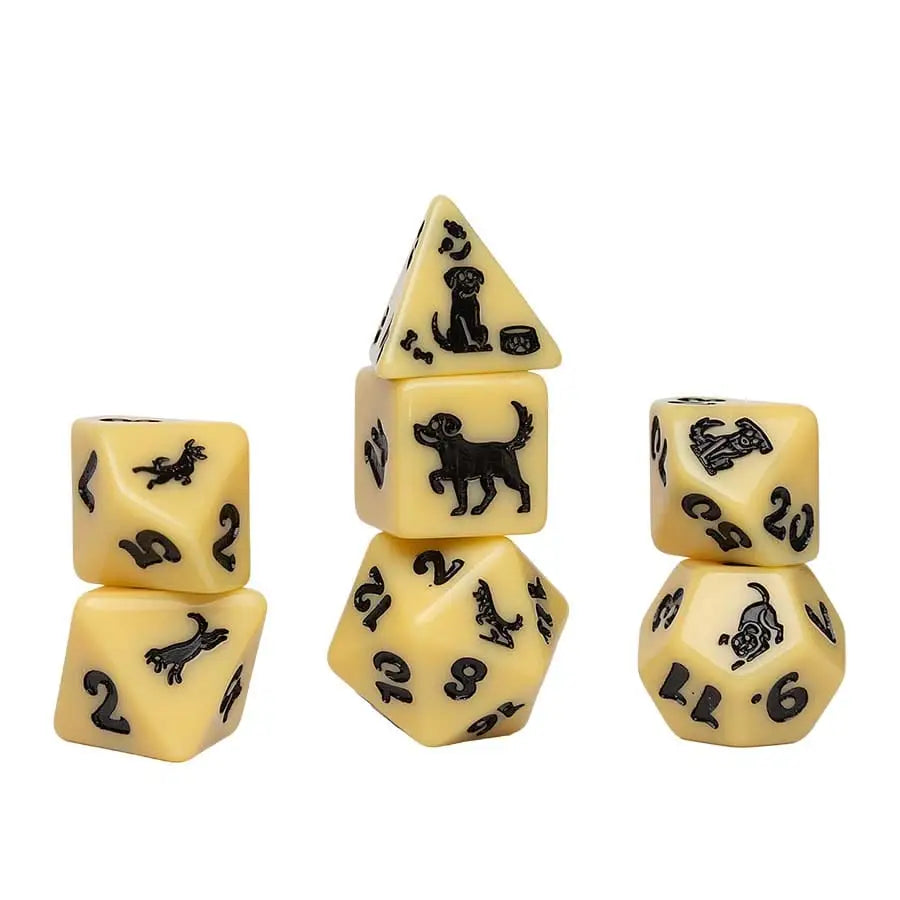 Sirius Dice Polyhedral 7-Die Set: Animal Dice - Golden Pup - Other