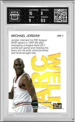 Graded Skybox Metal Michael Jordan Arc Weld basketball trading card in product listing