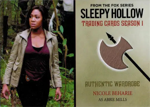 Trading card featuring Nicole Beharie as Abbie Mills with fabric swatch from Sleepy Hollow