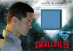 Trading card of young man in blue shirt from Smallville Seasons 7-10 against blue background