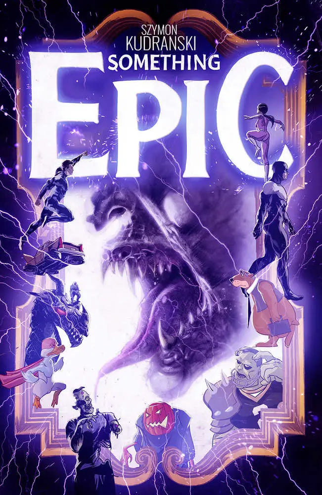 Glowing purple monster head in mystical energy for Something Epic #3 trading cards
