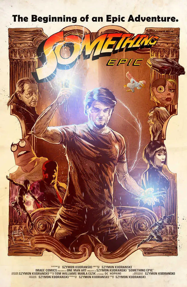 Movie poster artwork for Something Epic with glowing effects available in trading cards
