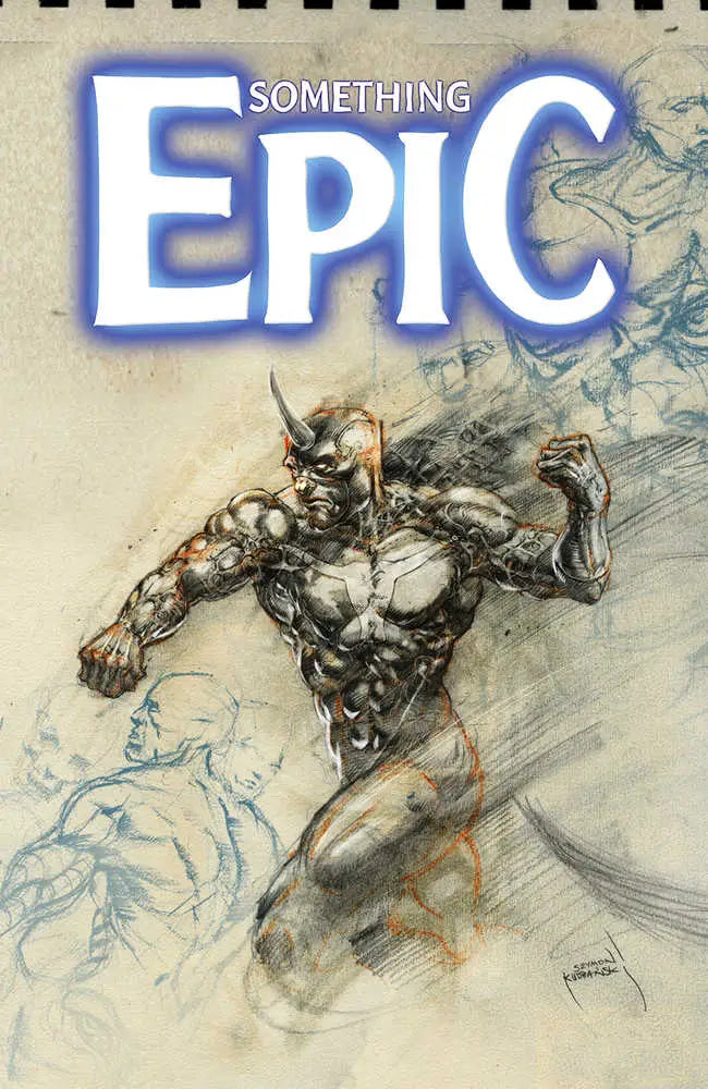 Muscular horned warrior artwork for Something Epic #4 Cover D Kudranski trading cards