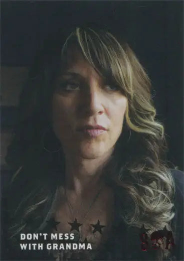 Woman with long wavy blonde hair on Sons of Anarchy Red Foil trading card