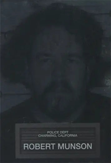 Mugshot photograph of man with long hair and beard on Sons of Anarchy Chase Card