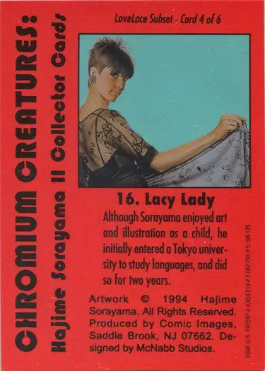 Trading card featuring a portrait against blue background for Lovelace Subset Card