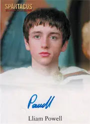 Autographed Lliam Powell trading card featuring Numerius on a blue background