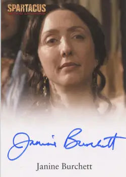 Autographed trading card featuring Janine Burchett as Domitia from Spartacus Vengeance