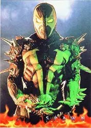 Spawn character with spiked armor on Spawn The Movie P2 Promo Card trading card