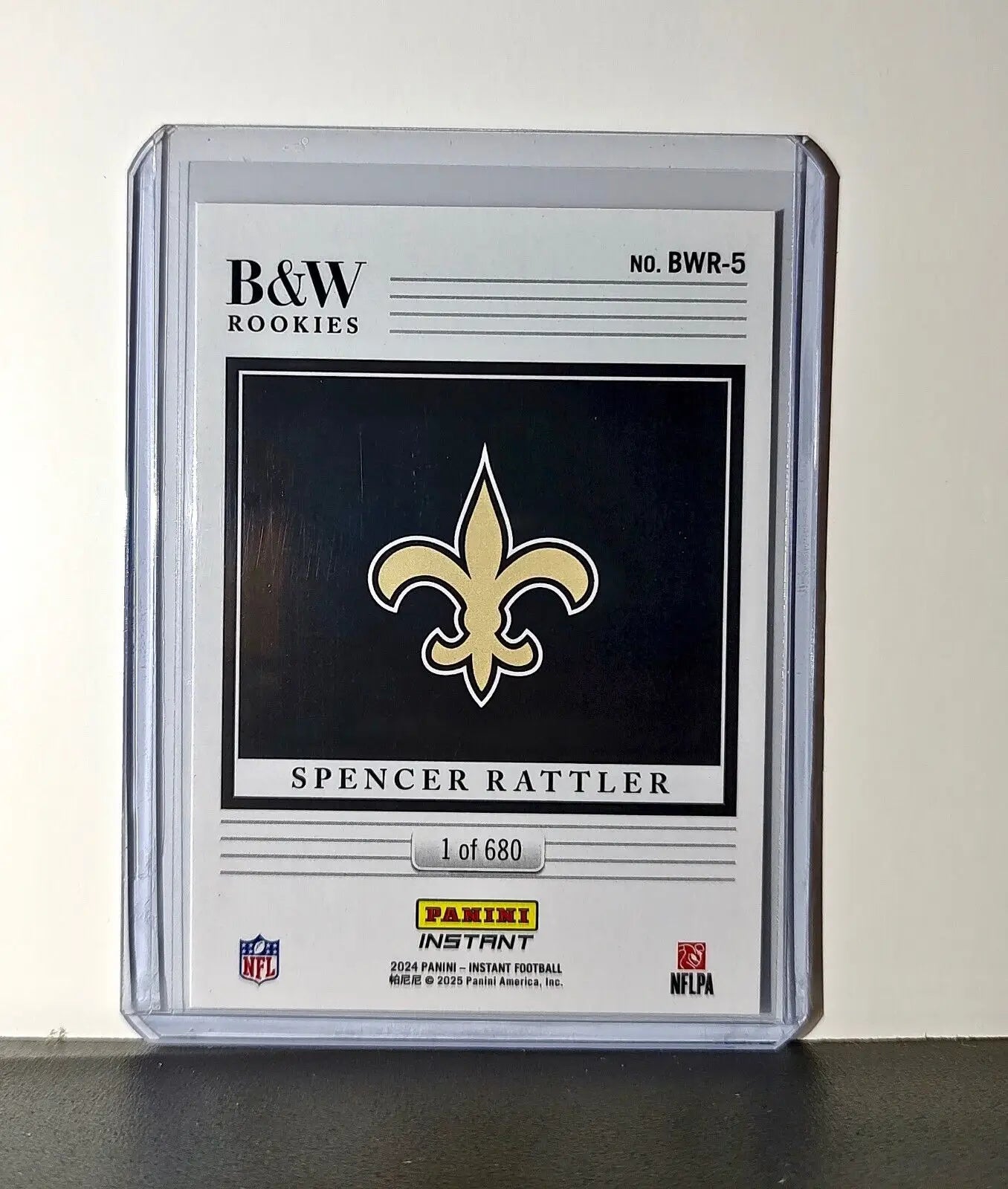 Spencer Rattler 2024 Panini NFL #5 Black & White Rookies Card Saints 1 of 680 - Football Card Single